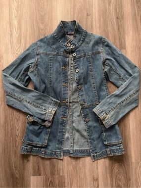 Vintage BONGO Washed Blue Denim Button-Up Jacket